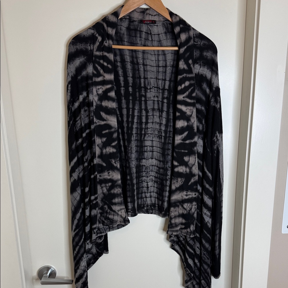 T Party Black and Gray Tie-Dye Cardigan (B)